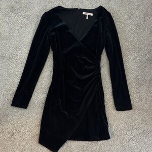 Elegant Black BCBGeneration Velvet Wrap Dress